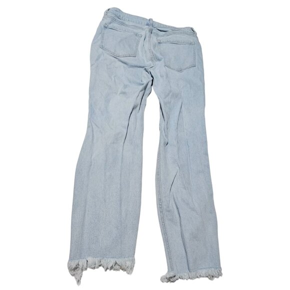 Cello Jeans Womens Size 13 Straight Leg High Rise Ripped Light Wash Denim Pants - Picture 3 of 7